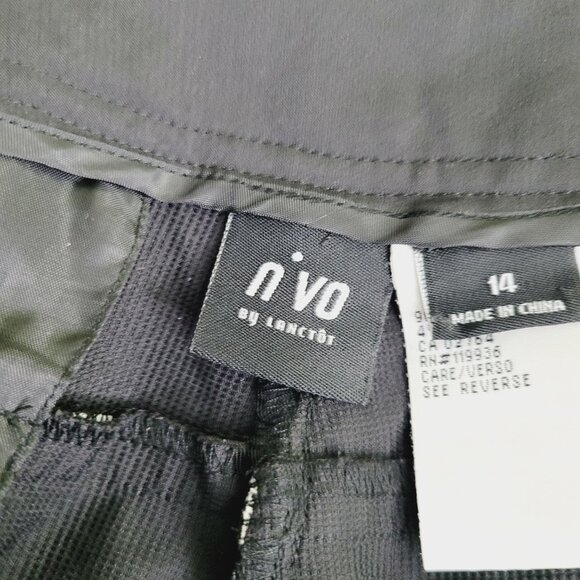 NIVO Women's Black Zipped Back Pockets Outerwear Mid-Rise Wide Leg Pants Size 14 - Picture 10 of 16